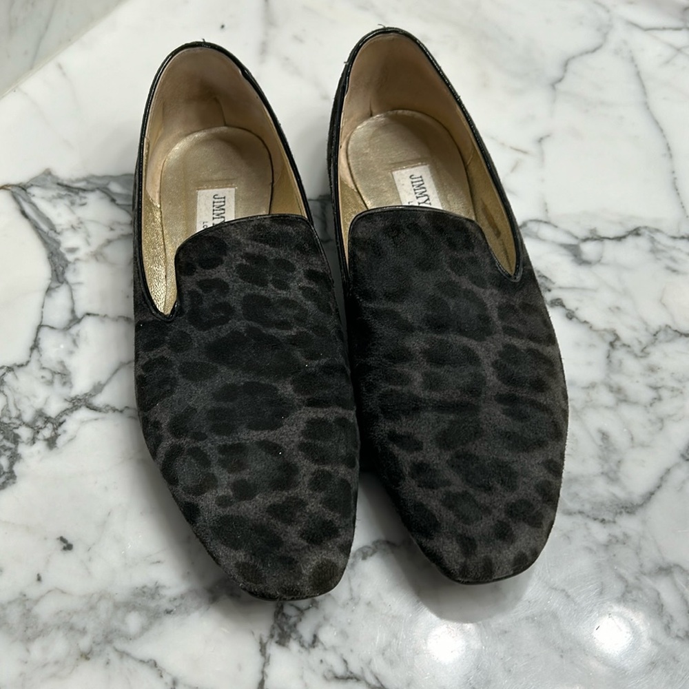 Jimmy Choo leopard print loafers
